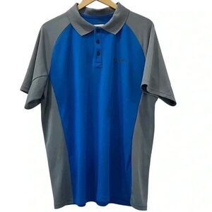 Columbia Men’s Blue and Grey Short Sleeve Polo Size Large